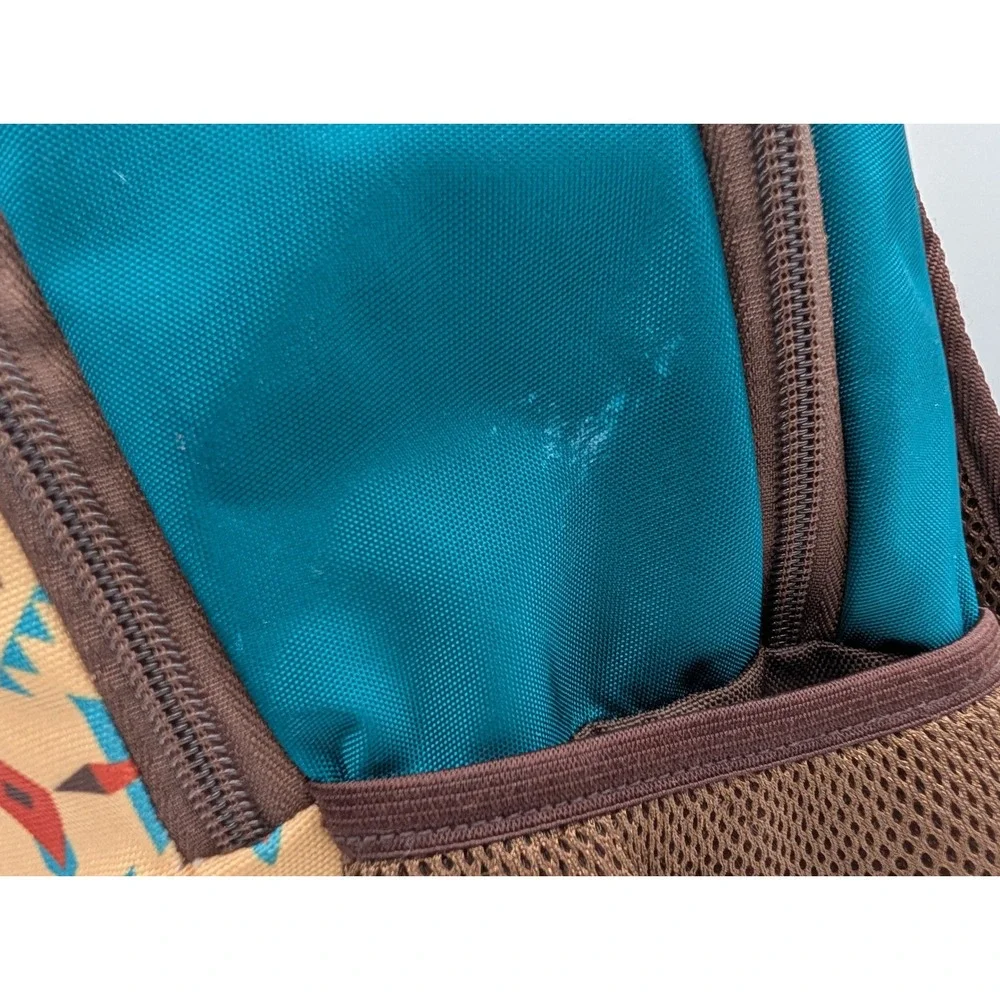 Hooey Mercantile Co Southwestern Print Backpack Teal Brown Aztec Geometric Bag